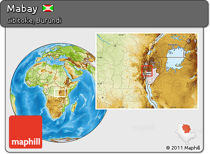 Physical Location Map of Mabay, highlighted country