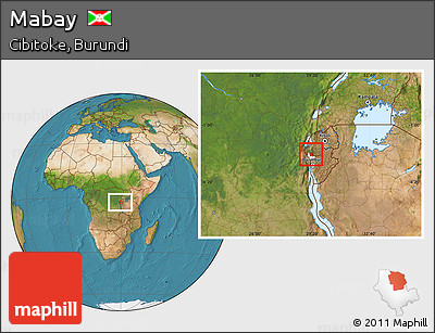 Satellite Location Map of Mabay, highlighted parent region