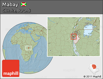 Savanna Style Location Map of Mabay, highlighted country, highlighted parent region, hill shading