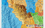Physical Map of Cibitoke, political shades outside