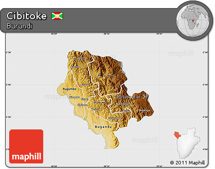 Physical Map of Cibitoke, single color outside