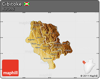 Physical Map of Cibitoke, single color outside
