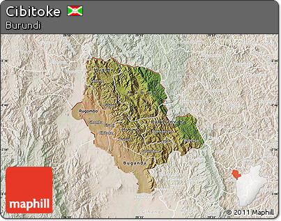 Satellite Map of Cibitoke, lighten