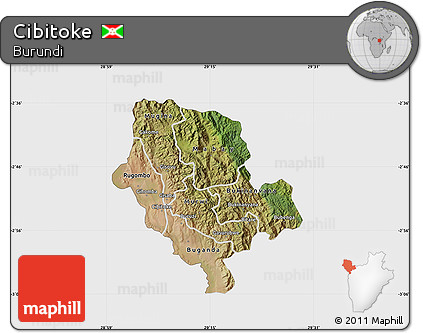 Satellite Map of Cibitoke, single color outside