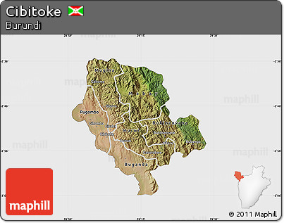 Satellite Map of Cibitoke, single color outside