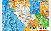 Shaded Relief Map of Cibitoke, political shades outside