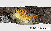 Physical Panoramic Map of Cibitoke, darken, semi-desaturated