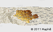 Physical Panoramic Map of Cibitoke, shaded relief outside