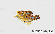 Physical Panoramic Map of Cibitoke, single color outside