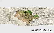 Satellite Panoramic Map of Cibitoke, shaded relief outside