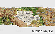 Shaded Relief Panoramic Map of Cibitoke, satellite outside