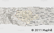 Shaded Relief Panoramic Map of Cibitoke, semi-desaturated