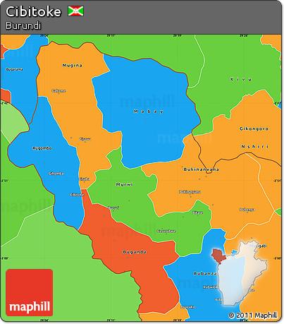 Political Simple Map of Cibitoke