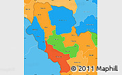 Political Simple Map of Cibitoke, political shades outside