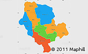 Political Simple Map of Cibitoke, single color outside