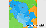 Political Shades Simple Map of Cibitoke, political outside