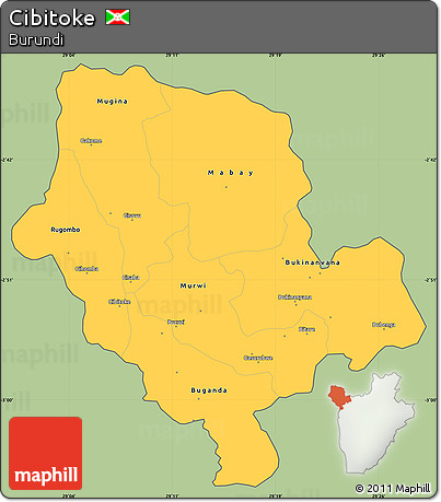 Savanna Style Simple Map of Cibitoke, cropped outside