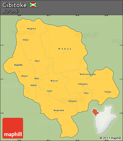 Savanna Style Simple Map of Cibitoke, cropped outside