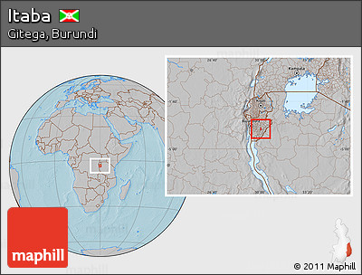 Gray Location Map of Itaba, within the entire country, hill shading