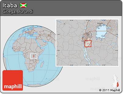 Gray Location Map of Itaba, highlighted country, within the entire country