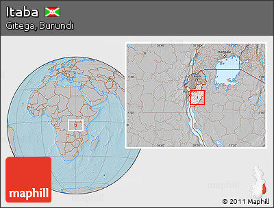 Gray Location Map of Itaba, highlighted country, within the entire country, hill shading