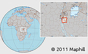 Gray Location Map of Itaba, highlighted country, within the entire country
