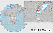 Gray Location Map of Itaba, highlighted country, highlighted parent region, hill shading