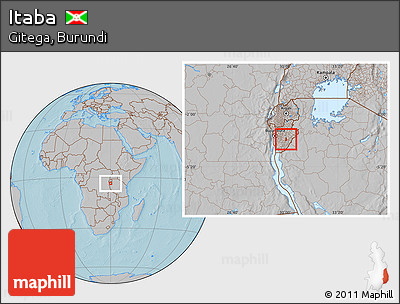 Gray Location Map of Itaba, hill shading