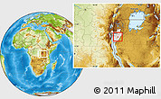 Physical Location Map of Itaba, highlighted country, within the entire country
