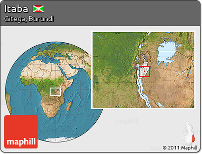 Satellite Location Map of Itaba, highlighted country, within the entire country