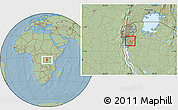 Savanna Style Location Map of Itaba, within the entire country, hill shading