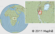 Savanna Style Location Map of Itaba, highlighted country, within the entire country, hill shading
