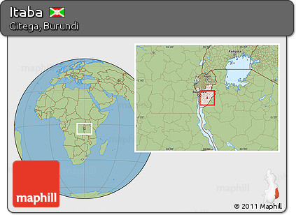Savanna Style Location Map of Itaba, highlighted country