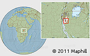 Savanna Style Location Map of Itaba, highlighted country, highlighted parent region, within the entire country, hill shading