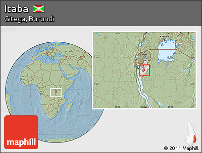 Savanna Style Location Map of Itaba, highlighted country, highlighted parent region, hill shading