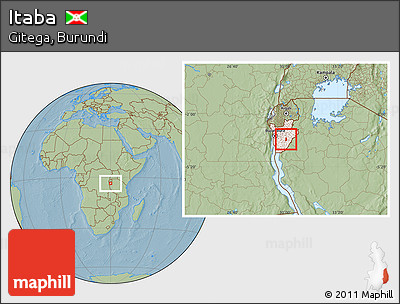 Savanna Style Location Map of Itaba, highlighted country, hill shading