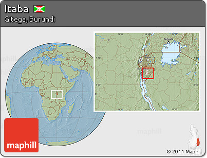 Savanna Style Location Map of Itaba, highlighted parent region, within the entire country, hill shading