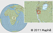 Savanna Style Location Map of Itaba, highlighted parent region, within the entire country, hill shading