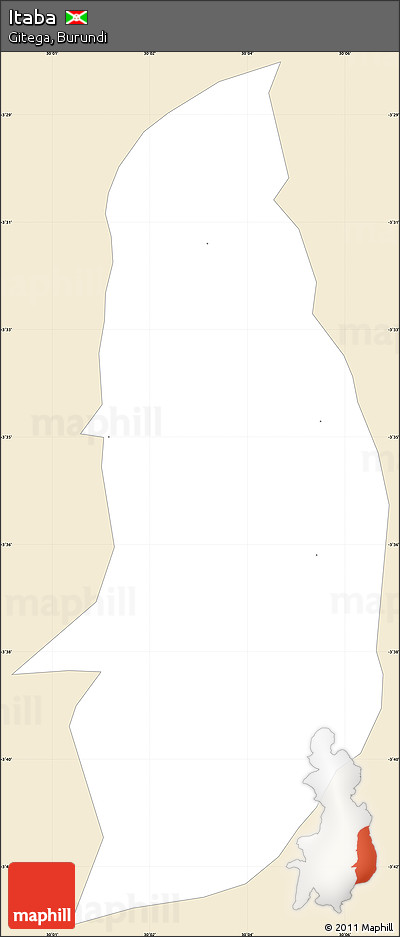 Classic Style Simple Map of Itaba, single color outside