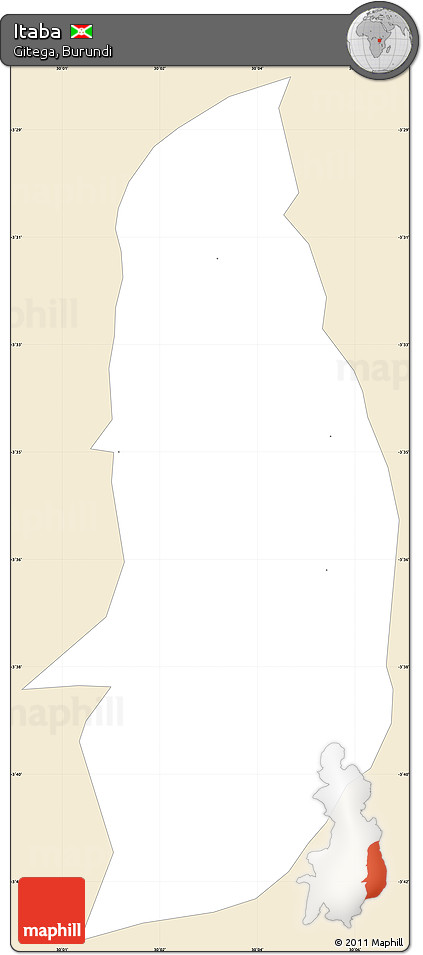 Classic Style Simple Map of Itaba, single color outside