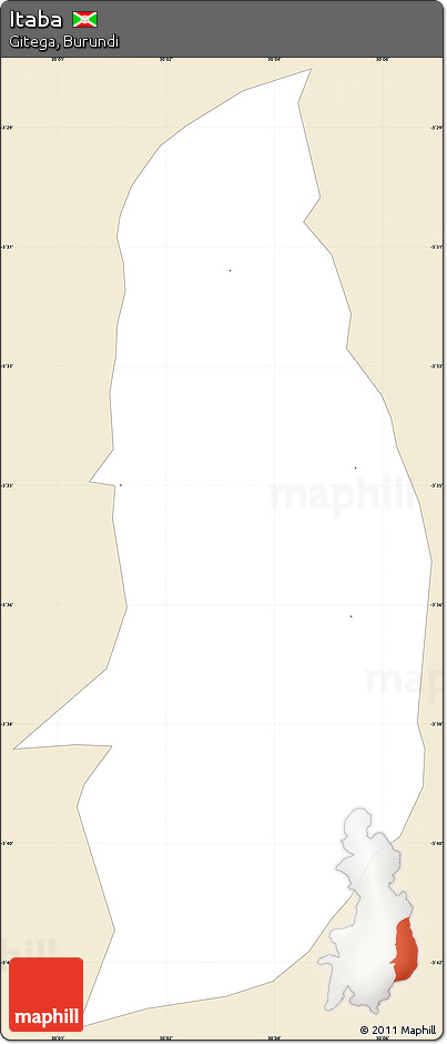 Classic Style Simple Map of Itaba, single color outside