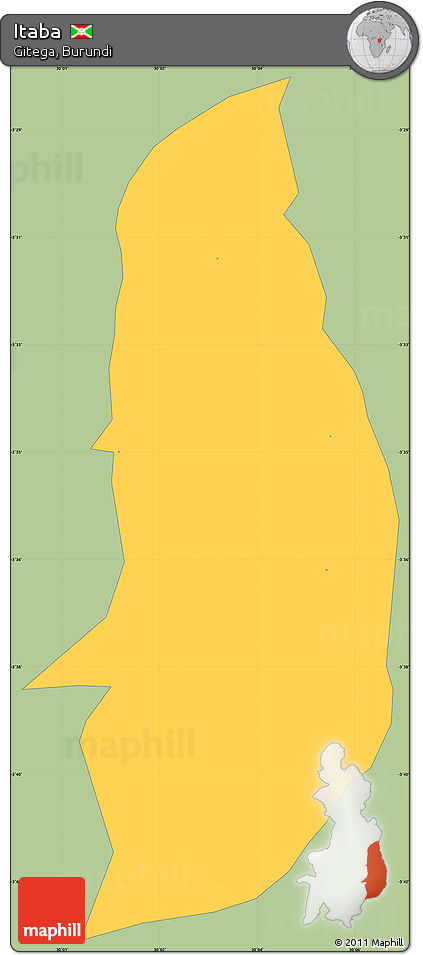 Savanna Style Simple Map of Itaba, single color outside