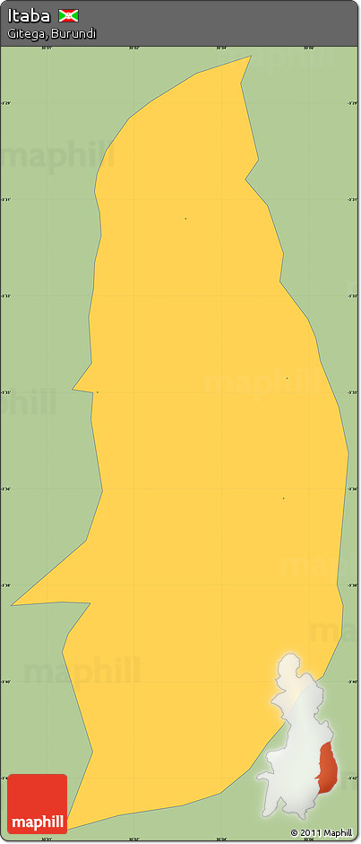 Savanna Style Simple Map of Itaba, single color outside