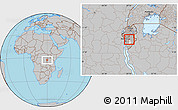 Gray Location Map of Mutaho, highlighted parent region