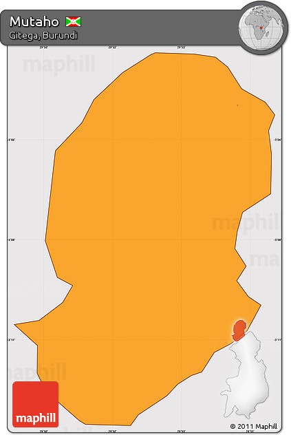 Political Simple Map of Mutaho, cropped outside