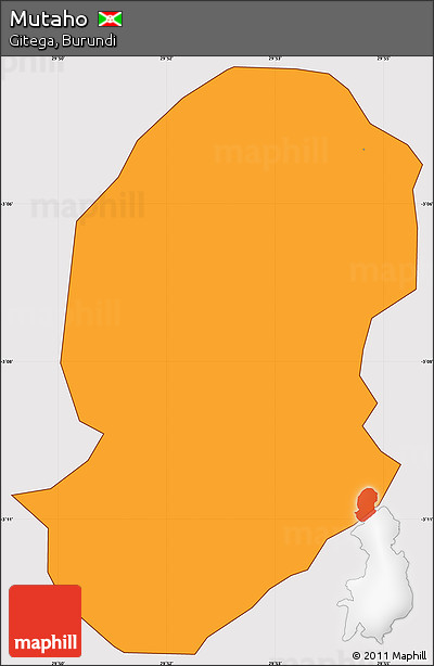 Political Simple Map of Mutaho, cropped outside
