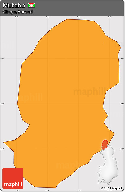 Political Simple Map of Mutaho, cropped outside