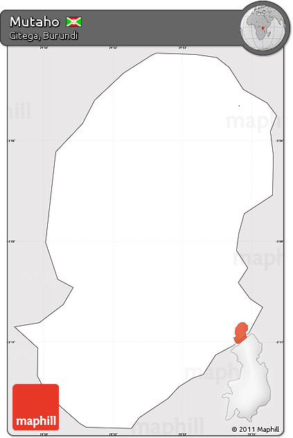 Silver Style Simple Map of Mutaho, cropped outside