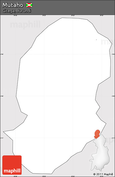 Silver Style Simple Map of Mutaho, cropped outside