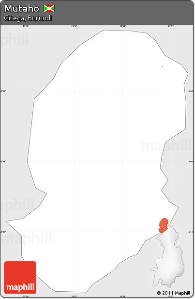 Silver Style Simple Map of Mutaho, single color outside